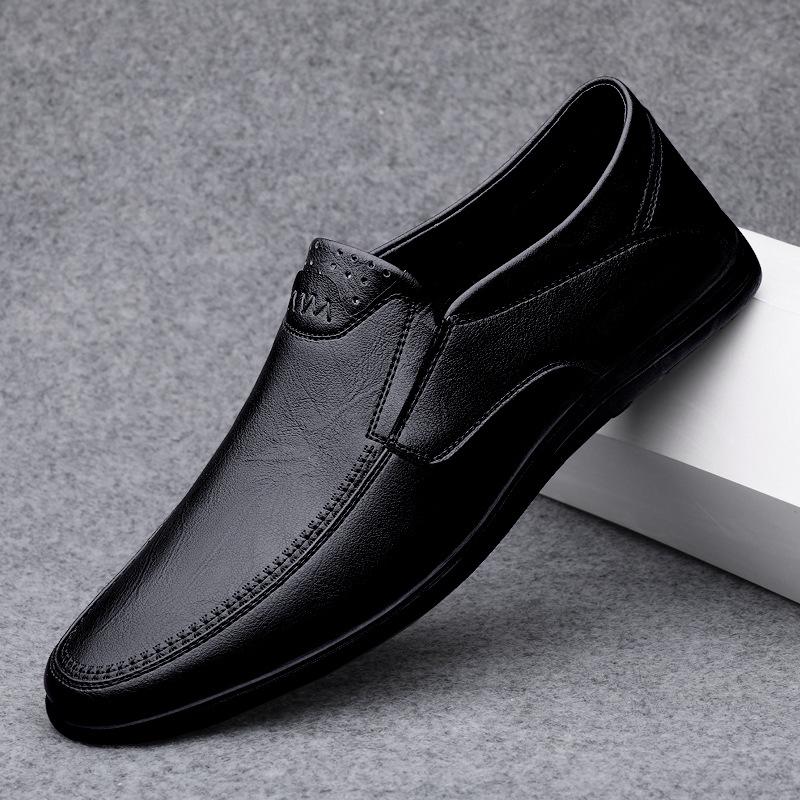 Men s Genuine Leather Breathable Slip-On Casual Driving Shoes 41