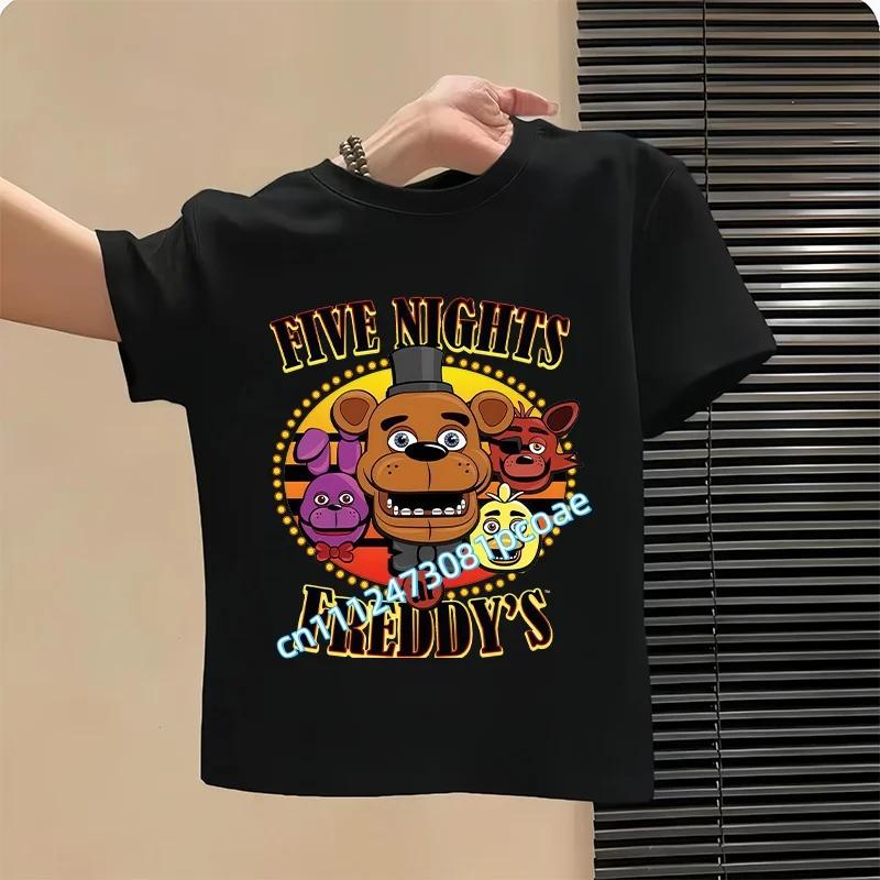 T-shirt FNAF Traspiranti Bambini Five Nights At Freddy Carino Top a Manica Corta Ragazzi Ragazze Moda Estiva T-shirt Abbigliamento Bambini