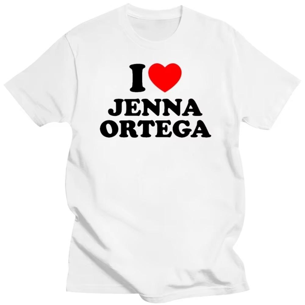 

Футболка I Love Jenna Ortega, летние футболки с круглым вырезом и коротким рукавом в стиле хип-хоп, мужская мода, повседневные футболки больших размеров, европейские размеры, уличная одежда XXXXXL