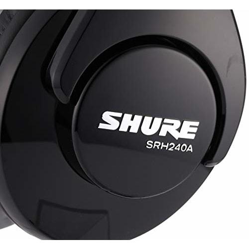 Shure Pro-Quality Headphones / SRH240A-BK-A Black: Closed-Back, Home Recording, DJing [2-Year Manufacturer's Warranty]