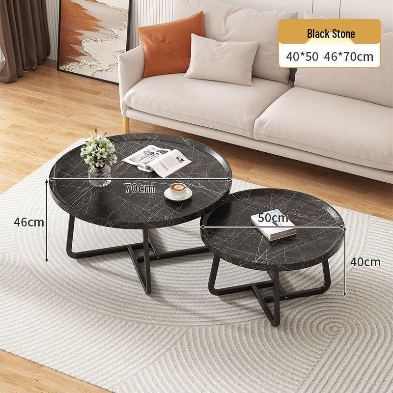 Minimalist Luxury Round Coffee Table – Modern Adjustable Small Tea Table for Living Room