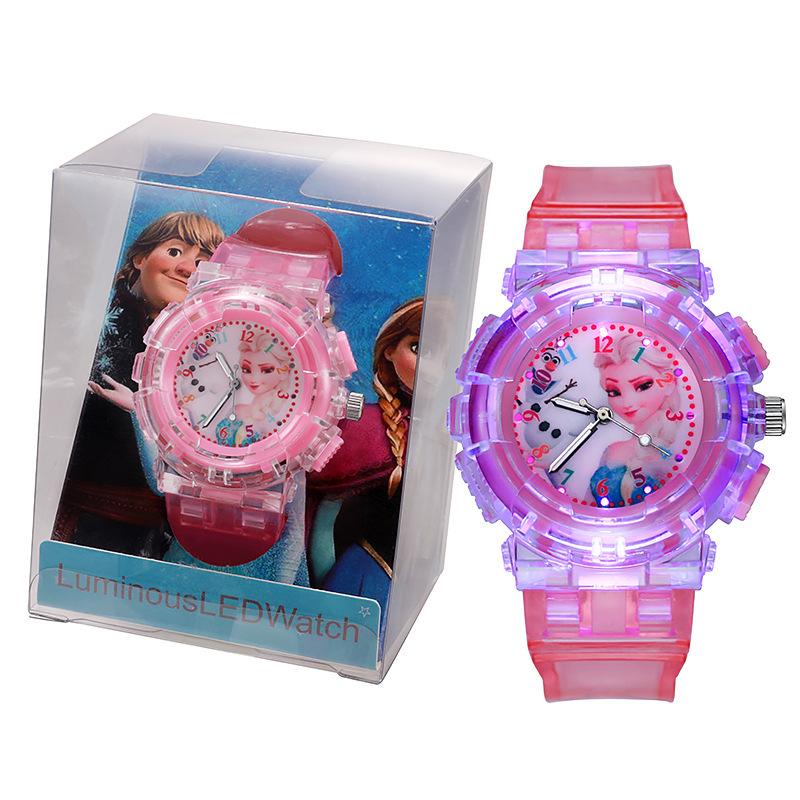 Student Children'S Watch Women'S Plastic Frozen Luminous Glowing Bracelet Niche