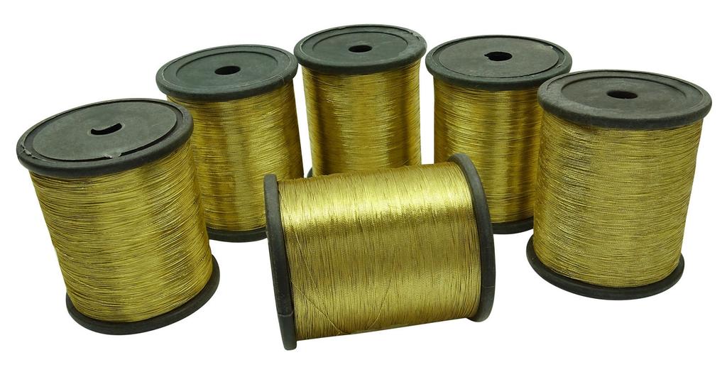 Metalik Altın Toptan Iplik Nakış El Dikiş Makarası 6 Parça Set