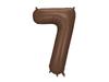 Foil Balloon Number "7" - 86 Cm, Mocca, Brown, Satin
