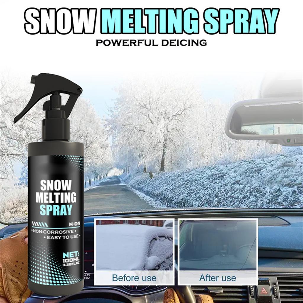 Car Windshield Deicer - 100ml Fast Acting Ice Melt Spray For Quick Defrosting, Long Lasting With For Car, RVs, Trucks, Rearview 100ML