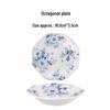 Mino Ware Hand-Painted Blue and White Ceramic Bowl - Japanese Embossed Tableware for Sushi and Soup.