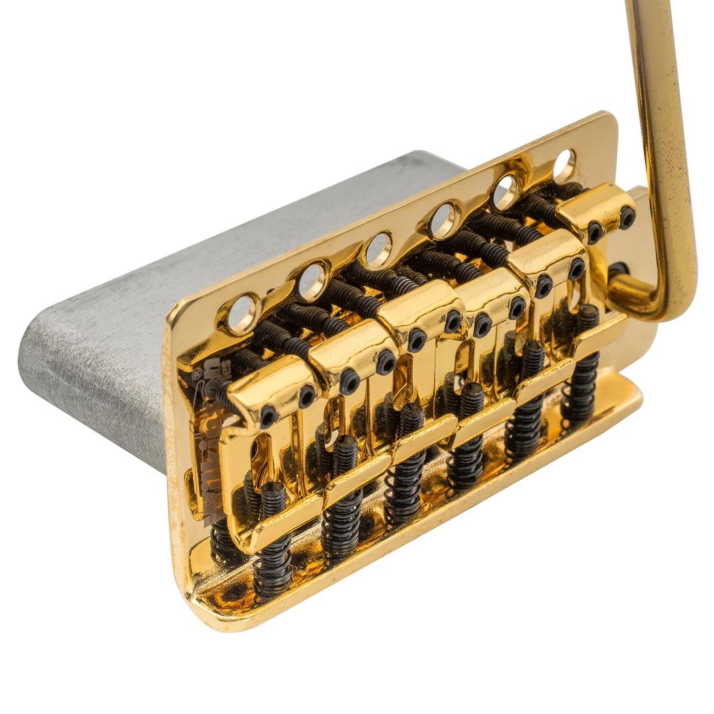 Wilkinson WOV01 Vintage ST Tremolo Unit 6 Point Stop Tremolo Bridge for Strat Electric Gold 10.5mm Guitar,