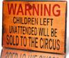 dingleiever-TIN Sign Warning Children Circus Metal Decor Art Kitchen Store Ranch Bar
