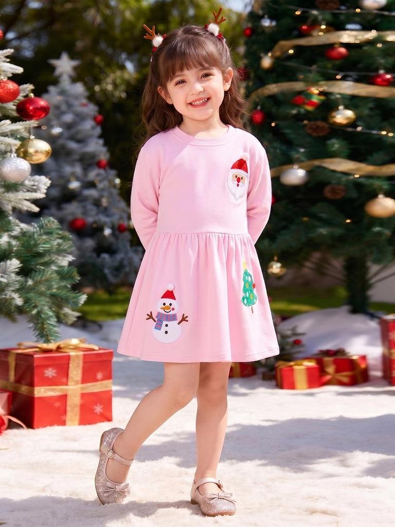 Little Maven Girls' Long Sleeve Christmas Dress - Cute Autumn Skirt Style
