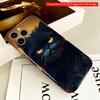 2DFlat Glowing Eyes Black Cat Phone Case All inclusive film hard iPhone case, compatible with iPhone 18 Pro Max 17 16 15 14 13 12 11