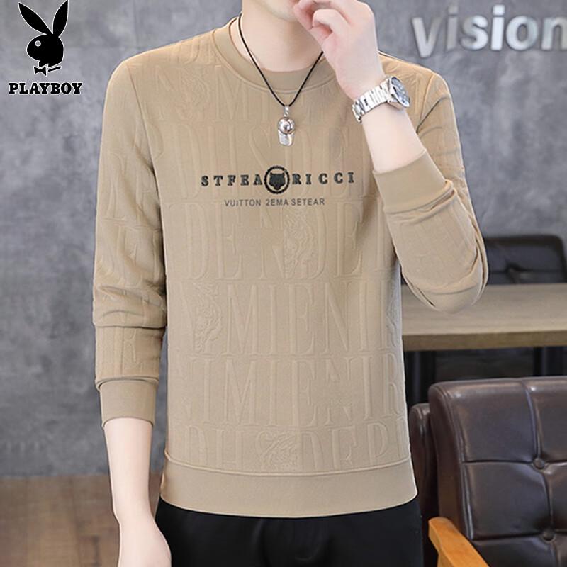 PLAYBOY Men's Casual Long Sleeve Round Neck Sweatshirt