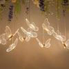 Accessoires de Mariage 10 Têtes Papillons Lumineux en Cristal Lustre Lumière Amovible Hôpital Scène Lampes Suspendues Plafond