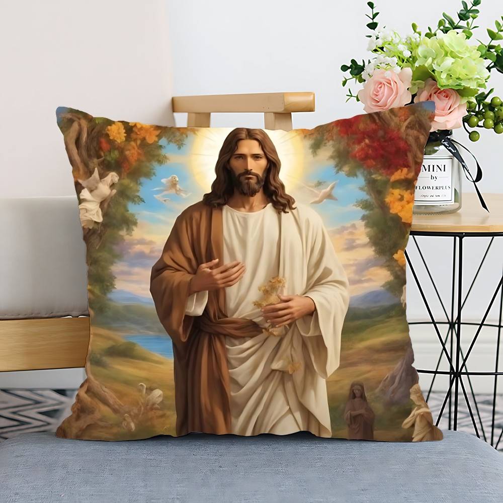 Jesus Christ Pillow Case Cushion Cover Polyester Pillowcase Decorative Sofa Cushion Pillowcase Home Decor