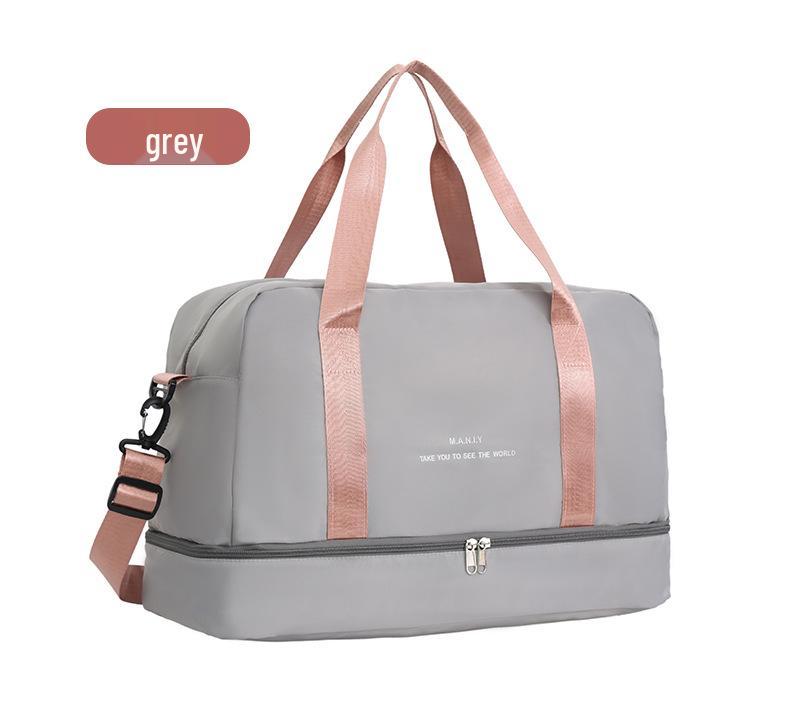 Women's Large Sports and Fitness Bag with Shoe Compartment and Wet/Dry Separation for Yoga, Travel, and Business Trips.