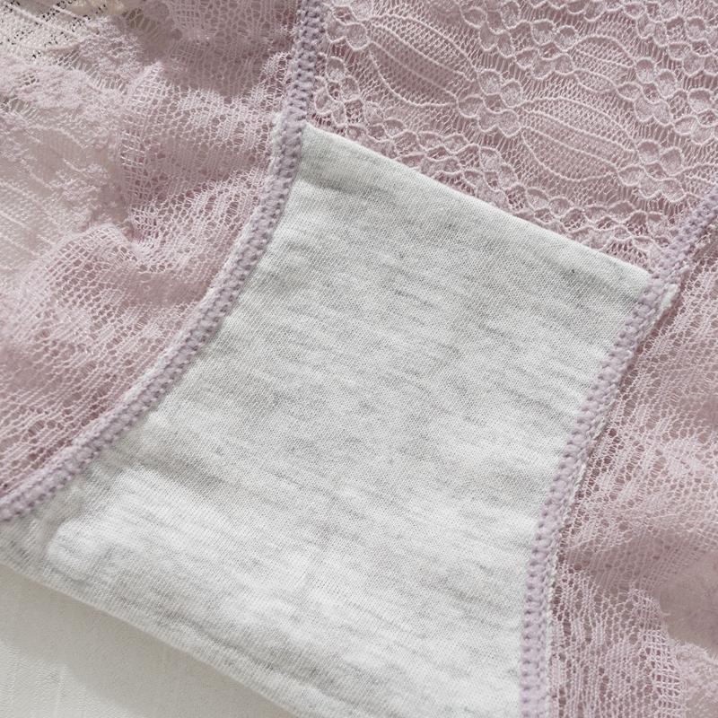Women's Sexy Lace Briefs Hollow Out Transparent Panties Female Breathable Underpants