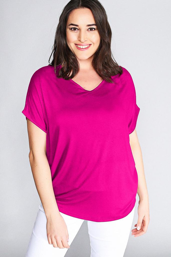 Women's Big Size Blouse Cross Back Short Sleeve Patterned Blouse