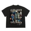 American Star Player Tshirt Street Hiphop Trendy Brand Vintage Print Pure Cotton Heavyweight Summer Short Sleeve