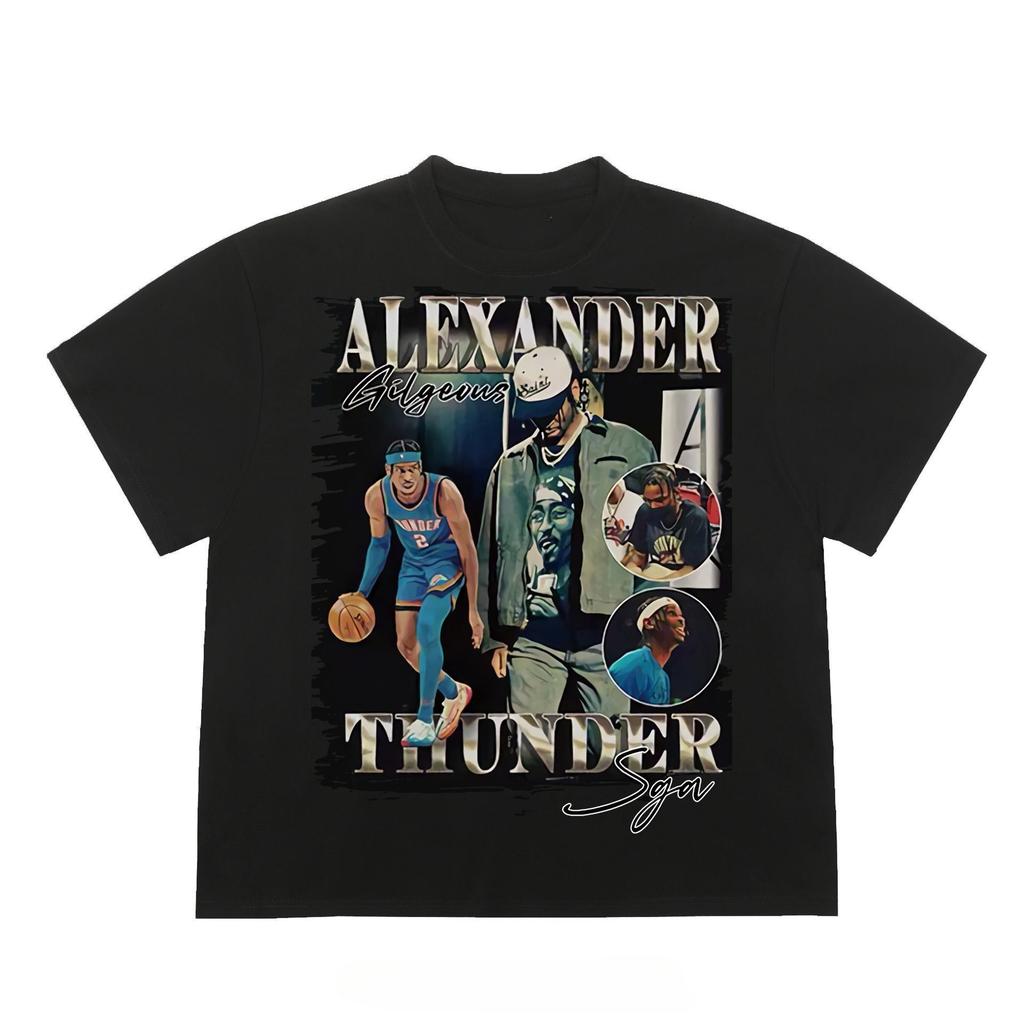 American Star Player Tshirt Street Hiphop Trendy Brand Vintage Print Pure Cotton Heavyweight Summer Short Sleeve