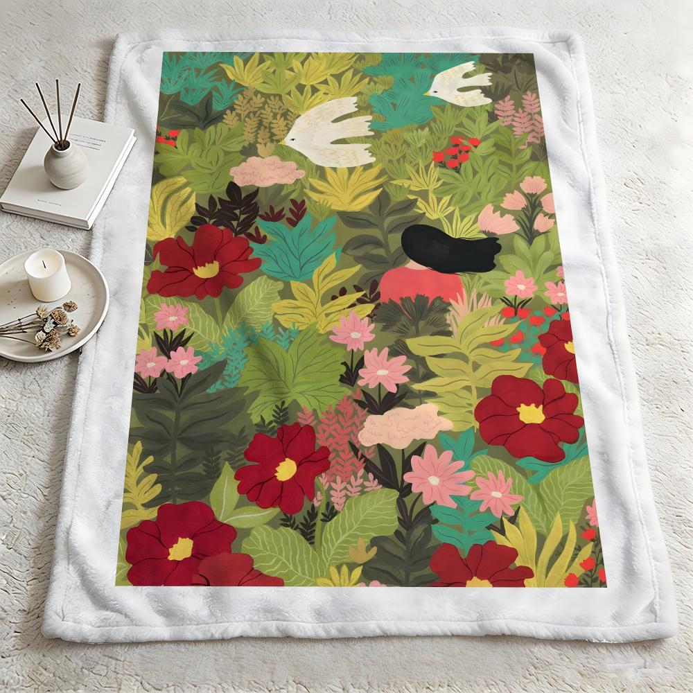 artist VVirginie CognetT Throw Warm Soft Flannel Blanket Multiuse for Sofa Bed Camping Travel Nap