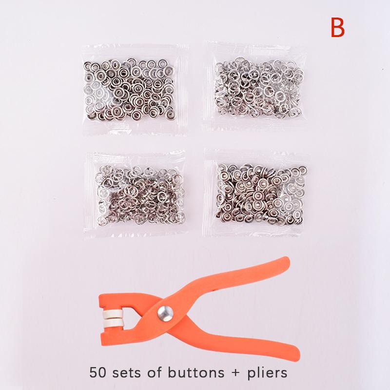 50/100PCS Plier Tool Metal Sewing Buttons Five-claw Buckle Metal Snap Buttons Clothes Stitch Free Fastener Safety Sewing Tools