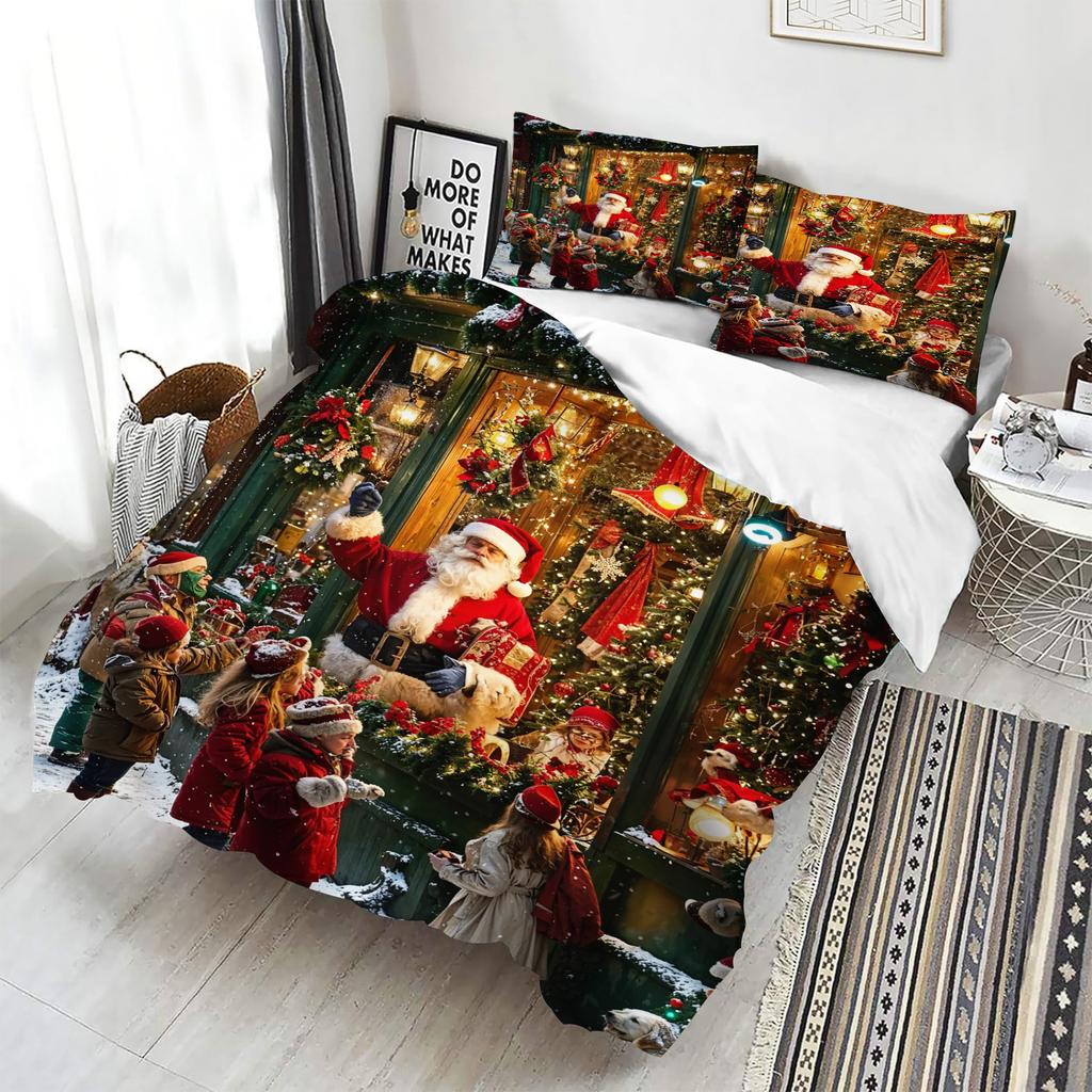 Comforter Christmas Home Bedroom Comforte Nordic Polyester Material Suitable For Children And Adults 3-Piece Set