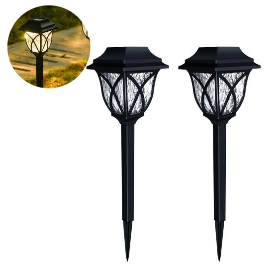 

2 шт. наружные солнечные светильники для дорожек супер яркие автоматические вкл/выкл водонепроницаемые садовые ландшафтные светильники для двора 2pcs Warm light