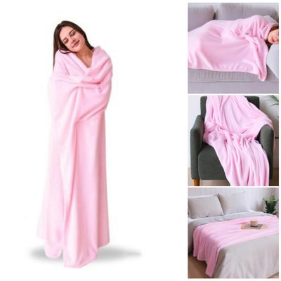 Wearable Blanket for Women Men Soft Plush Blanket with Pocket Sleeves Warm Couch Bed Blanket for Dorm Bedroom Flights