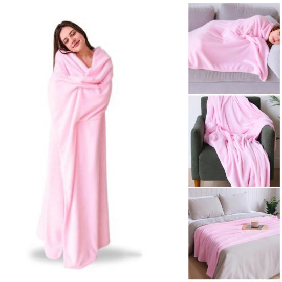 Wearable Blanket for Women Men Soft Plush Blanket with Pocket Sleeves Warm Couch Bed Blanket for Dorm Bedroom Flights