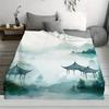 Tranquil Landscape Print - Flannel Blanket - Warm and Soft for Bed, Office, Home, Sofa, Camping, Travel, Halloween Christmas