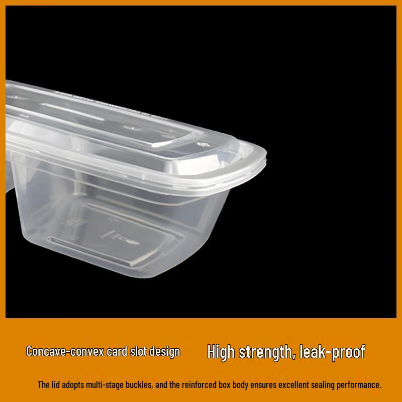 800ml Disposable Dual-Compartment Rectangular Food Container