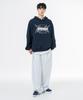 MOZMOZ Soft Terry Single-Pleat Wide String Training Pants White Melange