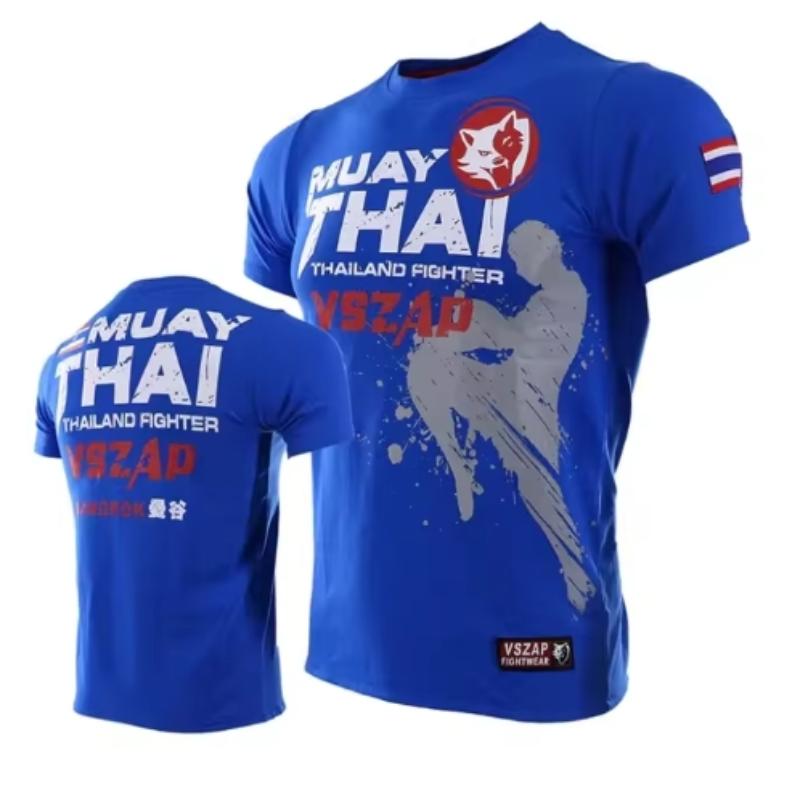 

Мужская повседневная футболка для тайского бокса, беговая спортивная футболка с короткими рукавами и 3D-принтом, летняя дышащая и удобная футболка S