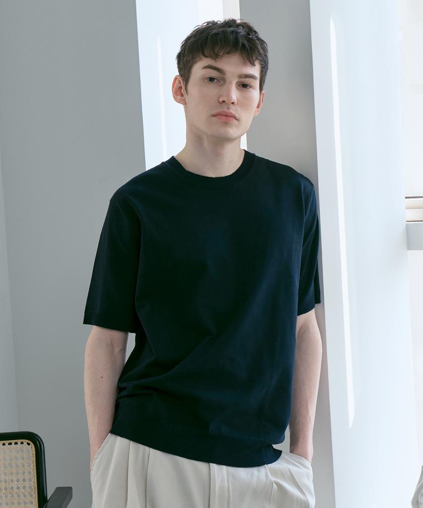 210EDIT Unisex Round Ice Knit [Black]_Zf2Sw900
