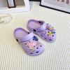 Children's Beaded Floral Sandals - Colorful Thick-Soled Closed-Toe, Summer Outdoor Slippers