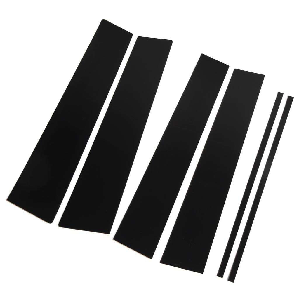 6 Pcs B Pillar Door Trim Molding Glossy Black PC Window Post Protector Cover for Hilux 2015 to 2023