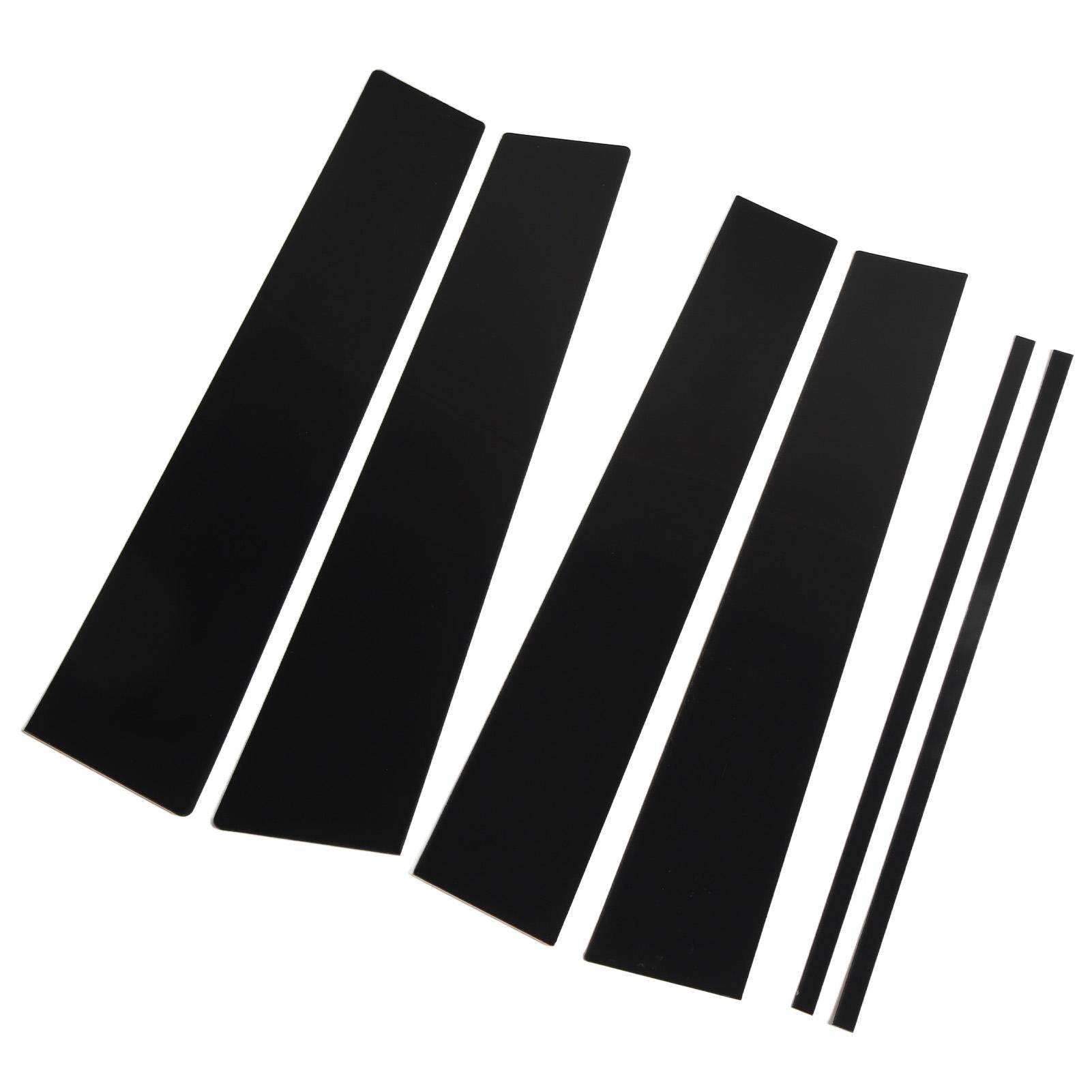 

6 Pcs B Pillar Door Trim Molding Glossy Black PC Window Post Protector Cover for Hilux 2015 to 2023