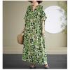 2025 Summer Floral Vacation Style Travel V-Neck Vintage Long Flesh Covering Dresses