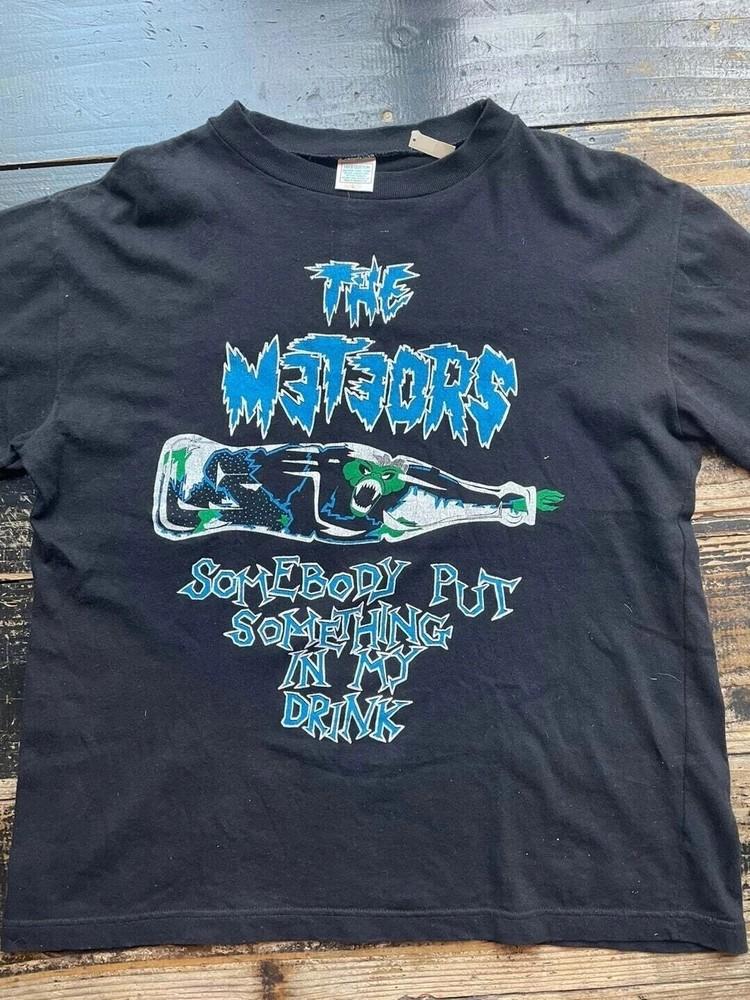 The Meteors Band Black Short Sleeve Unisex Cotton Shirt Reprint S-5XL Unisex T-Shirt M