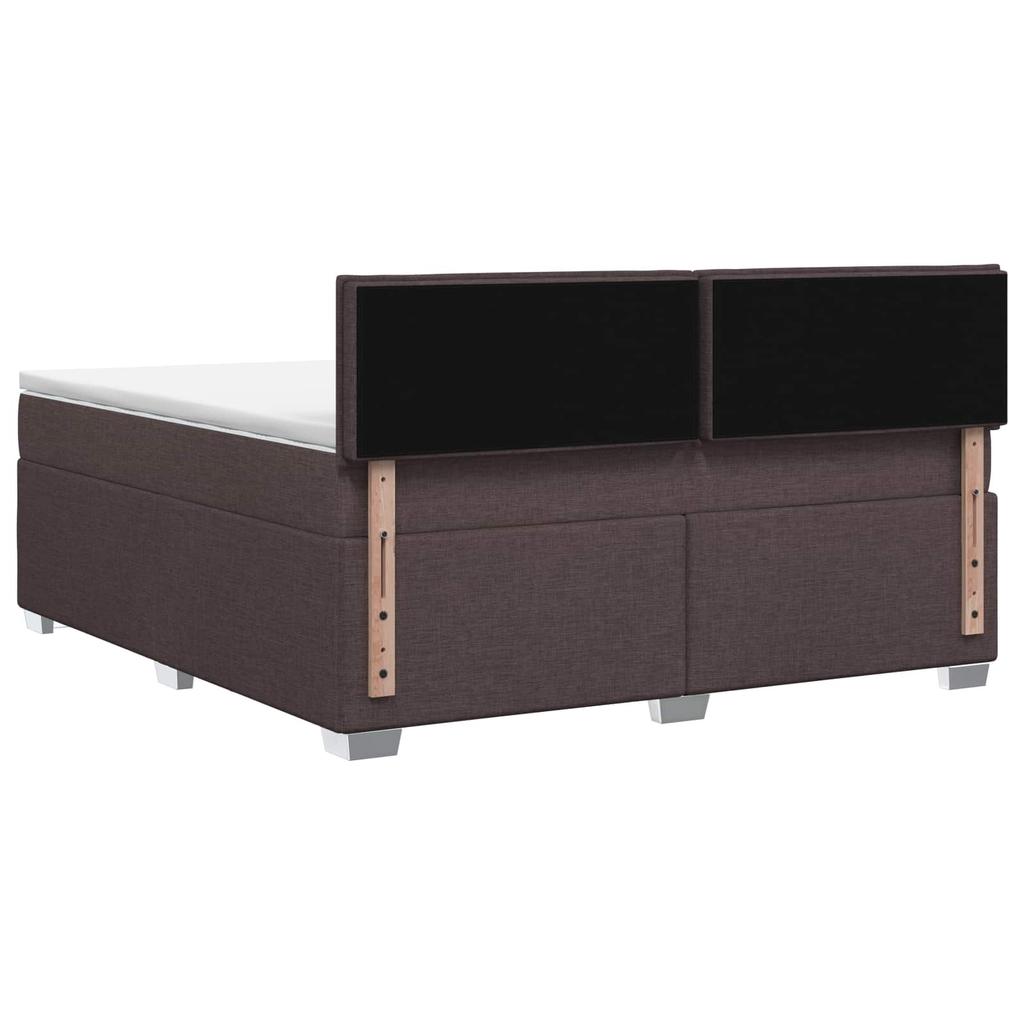 Box Spring Bed with Mattress Dark Brown 140 x 190 cm Fabric