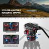 NEEWER GM006 Fluid Video Tripod Head with Stepless Adjustable Pan Tilt Quick Release Adjustable and 75mm Compatible with RS Maximum Load 10kg Head, &