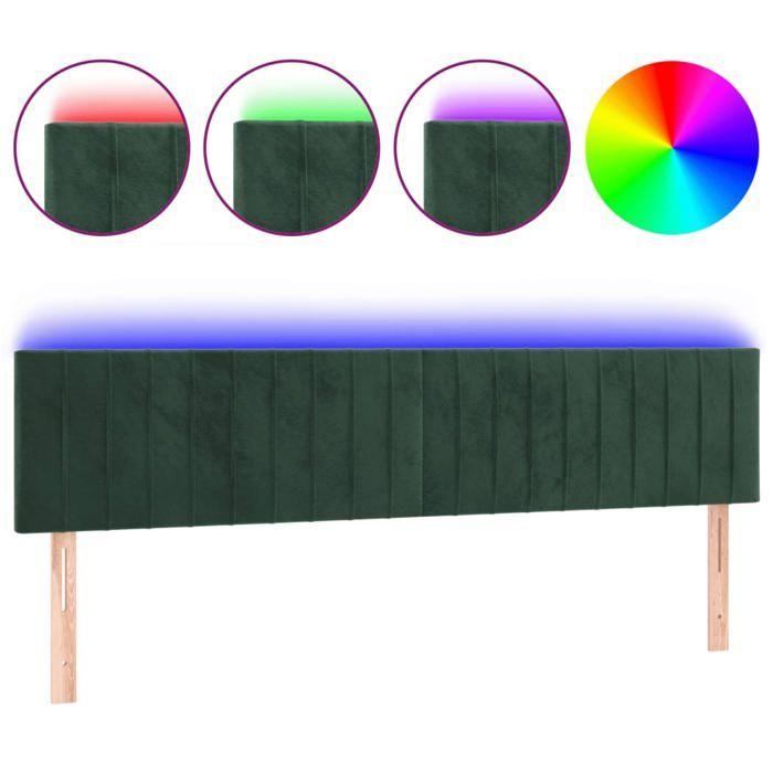 VidaXL LED Headboard Bedroom Furniture Double Bed Accessory Head of Bed Frame Interior Dark Green 3121919