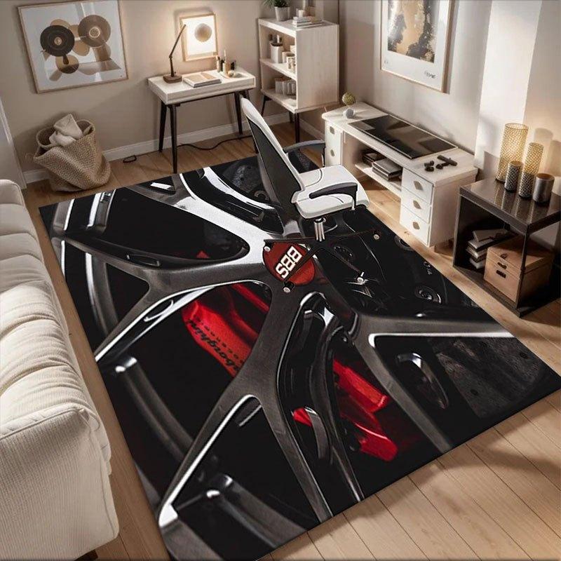 

BBS Wheel Rim Red Brake Caliper Car AccessoriesOffice Mat Perfect for Home Decor Office Desk Chair Rugs Chair Carpet for office Polyester Ch 60cm by 90cm