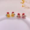 Color Contrast Daisy Flower Earrings Niche Design Sensitive Mori Oil Drip Earrings In Wind Earrings