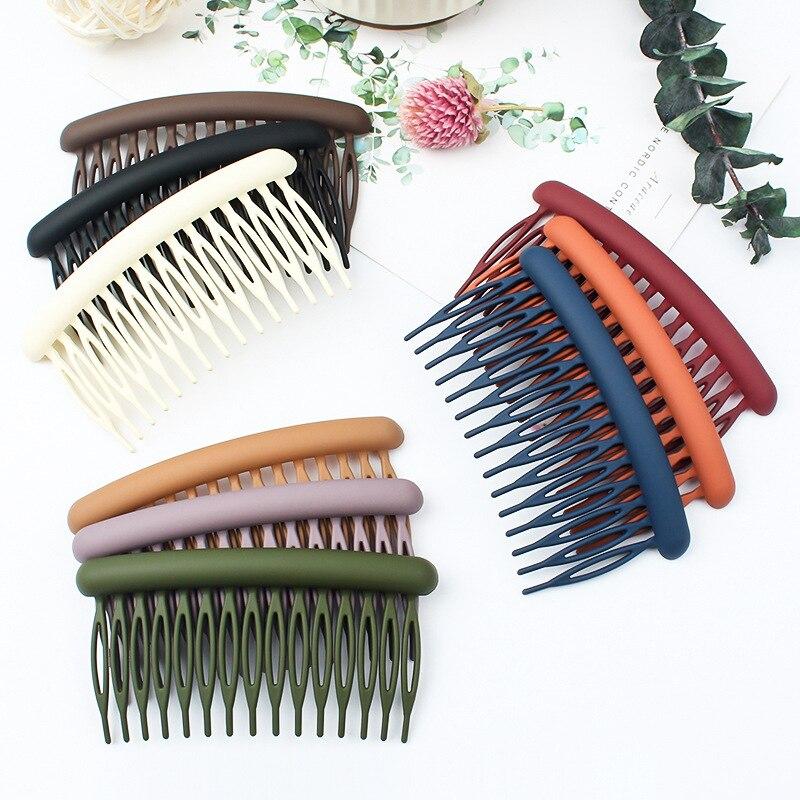 15 Teeth Matte Candy Color Hair Comb Clip Hair Styling Accessories Women Broken Hair Hairpins Headdress Wedding Hair DIY Jewelry