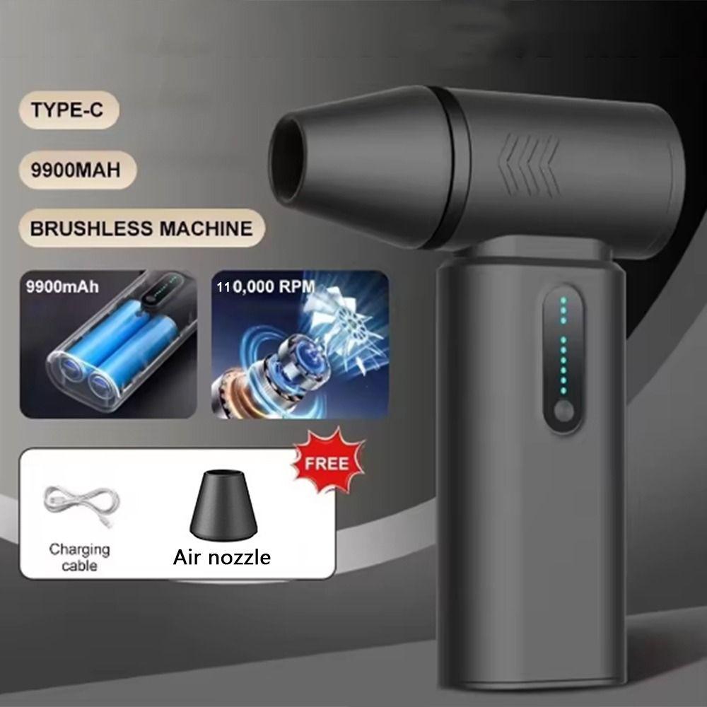 

Brushless Motor Electric Air Duster High Speed Violent Turbo Blower Mini Turbo Jet Fan Outdoor Use Black