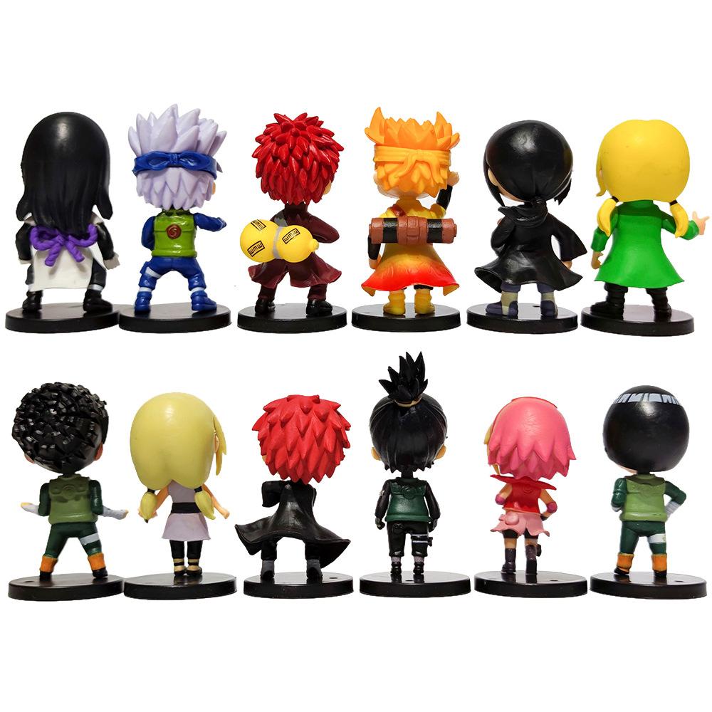 Latest 12pcs/kit Animation Figure Naruto Shippuden Hinata Sasuke Itachi Kakashi Gaara Action Figure Q Version POLYVINYL CHLORIDE Figures Playthings
