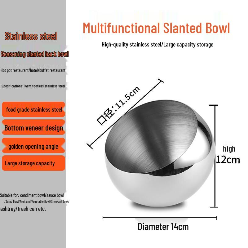 Homeglen Stainless Steel Slanted Seasoning Bowl