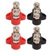 4 Pcs Battery Power Stud DC 12‑48V M8 Dual Distribution Terminal Junction Post Block Bus Bar for Cars RVs Boats Trucks