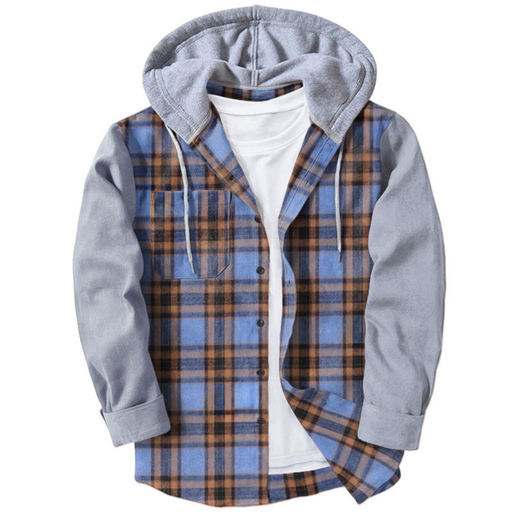Men's Casual V-neck Knitted Fitted Shirt Jacket