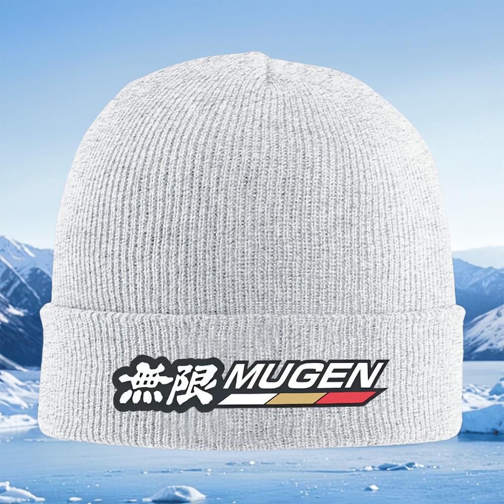 Mugen white sign with Japanese symbol Men Women Unisex Knitted Hat Beanie Pullover Cap Winter Thermal Warm Christmas Outdoor Cyc